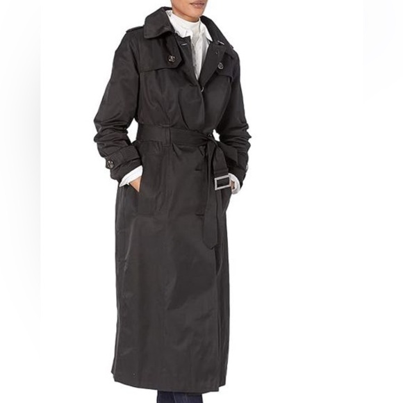 London Fog Jackets & Blazers - London Fog blackTrench Coat with Belt